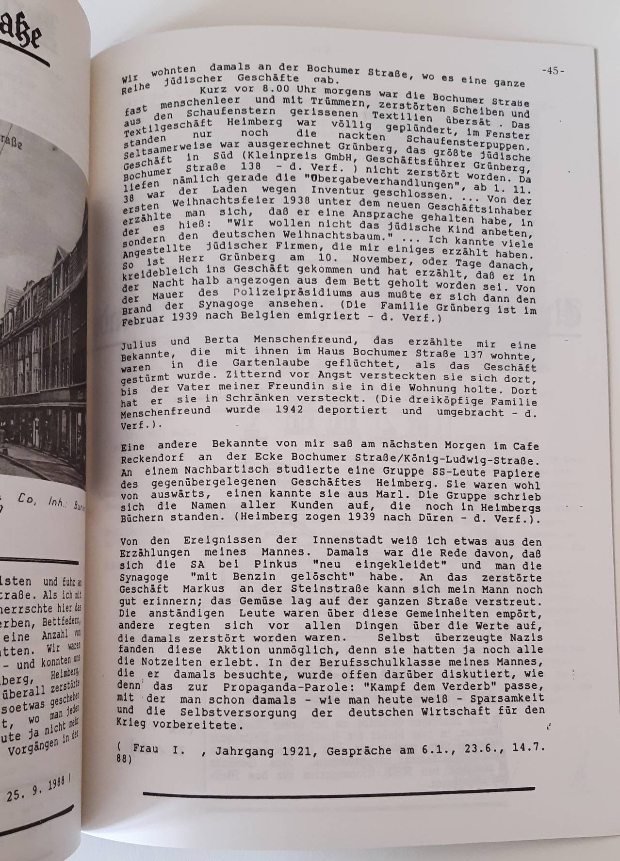 Pogrom in Recklinghausen. Recklinghäuser Bürger erinnern sich an den 9/10. November 1938. 3. verb. Auflage.