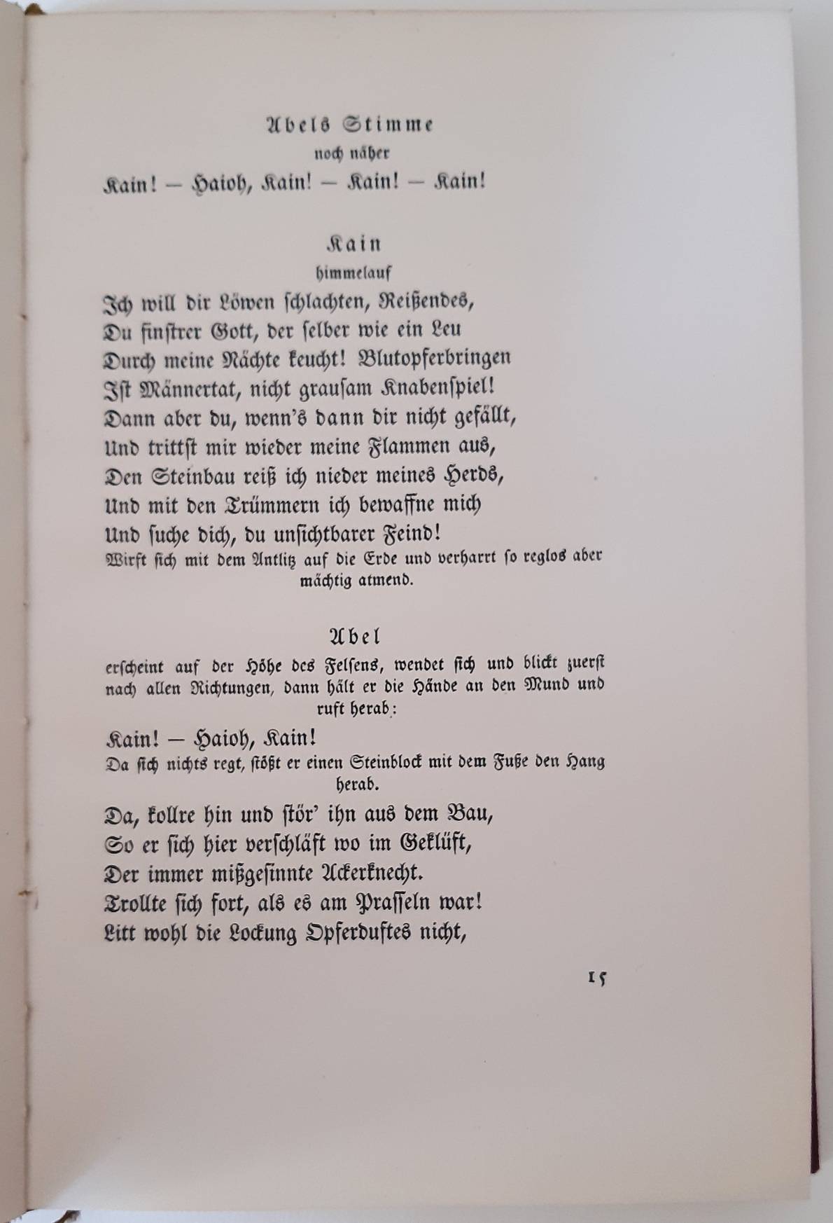 WILDGANS, ANTON. Kain. Ein mythisches Gedicht.