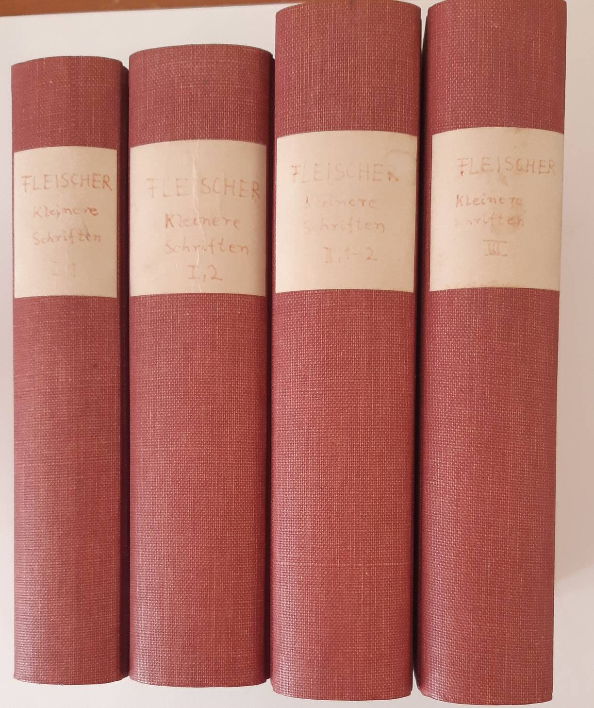 FLEISCHER, H.L. (1801-1888). Kleinere Schriften. Gesammelt, durchgesehen und vermehrt. Band I, 1-2, Band II, 1-2, Band III. Complete set.