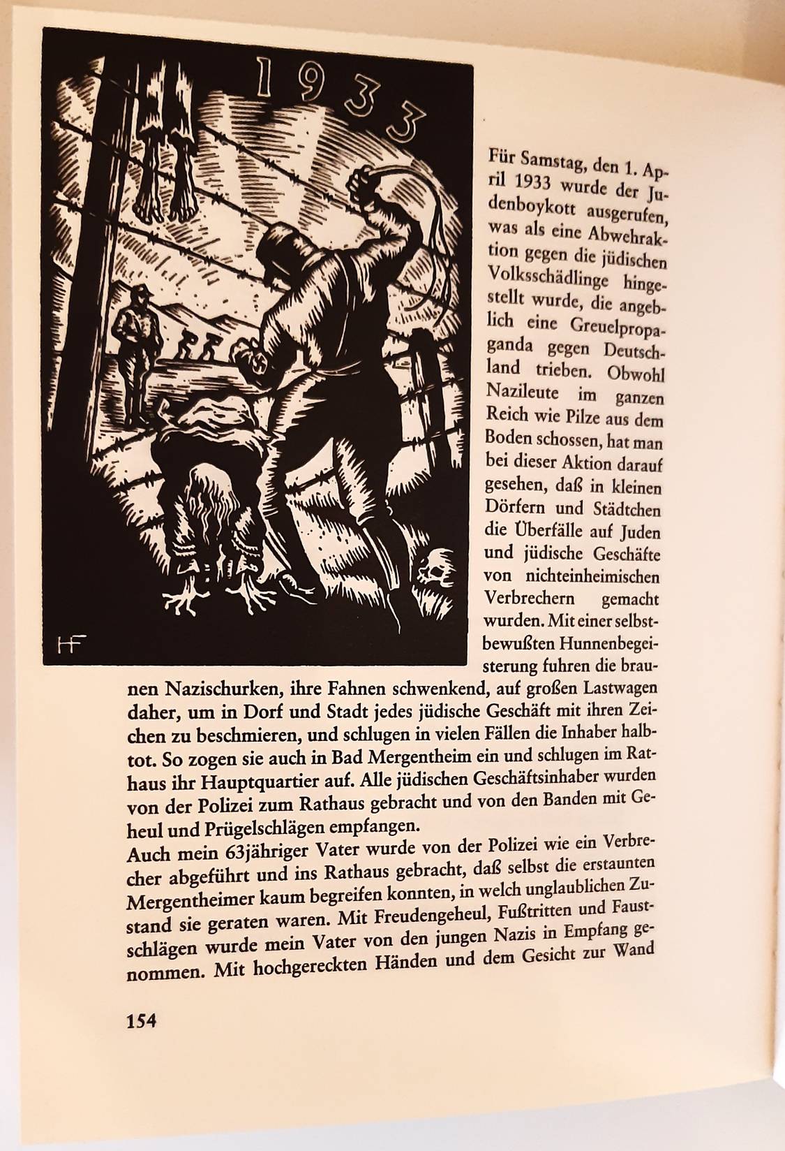 FECHENBACH, HERMANN. Die letzten Mergentheimer Juden und Die Geschichte der Familien Fechenbach mit Holzschnitten von Hermann Fechenbach.