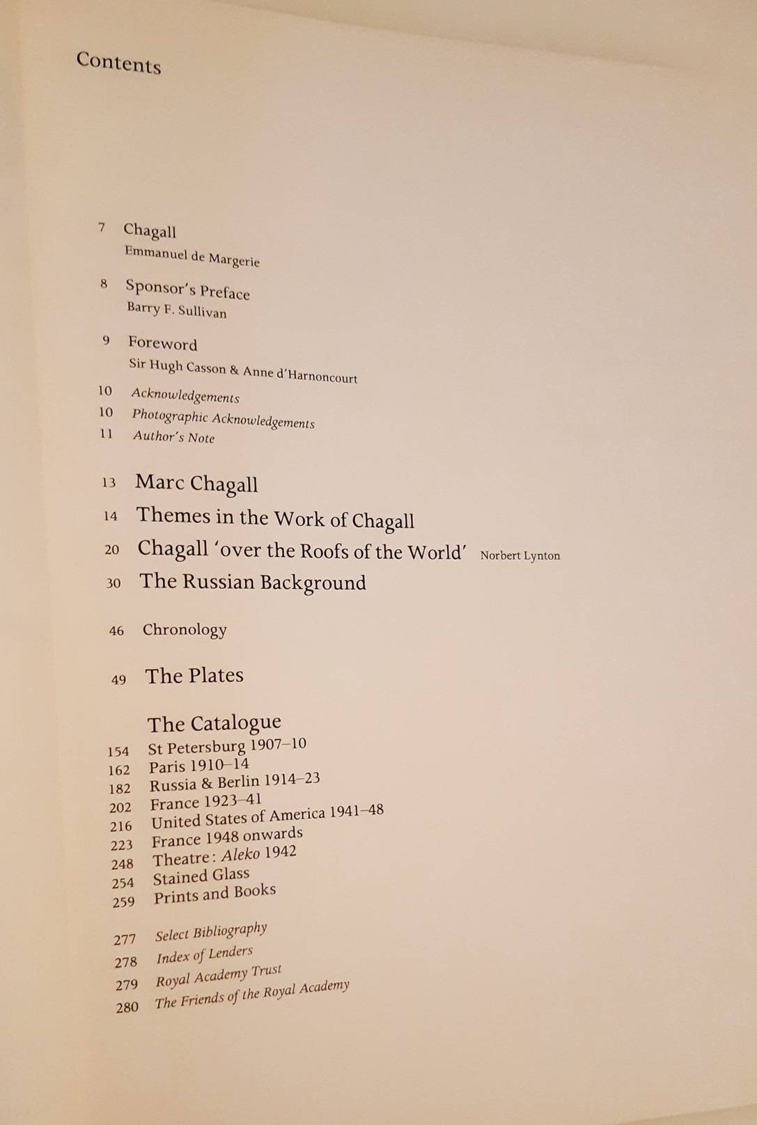 COMPTON, SUSAN. Chagall. Exhibition catalogue Royal Academy of Arts 1985.