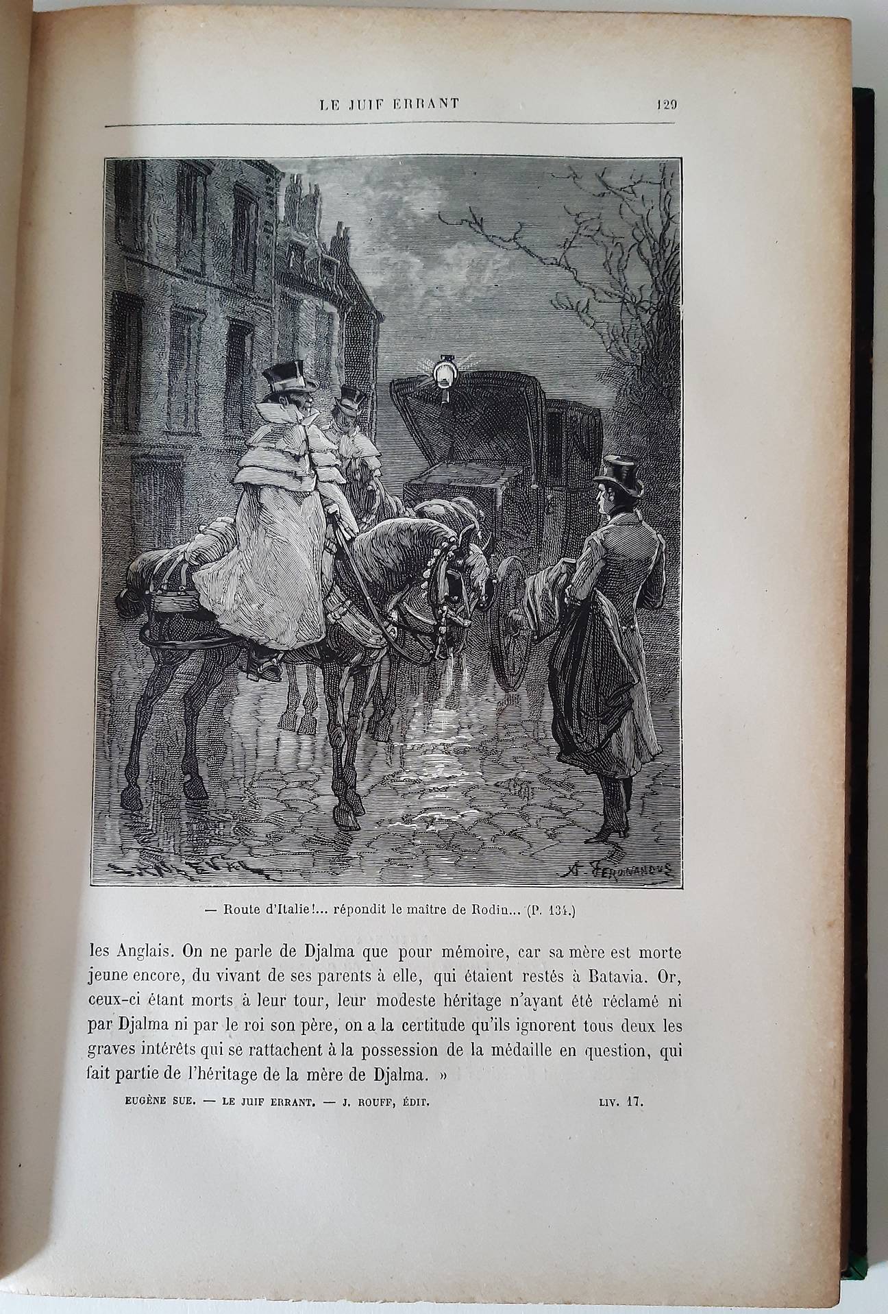 SUE, EUGENE (1804-1857). Le juif errant. 16 parts in 2 vols. (complete)