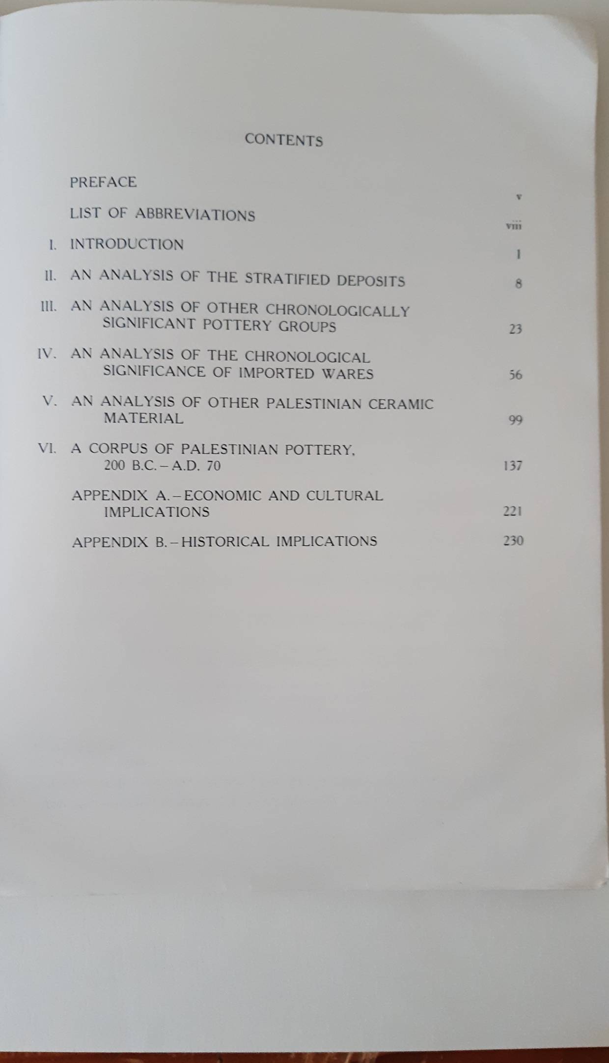 LAPP, PAUL W. Palestinian Ceramic Chronology 200 B.C. - A.D. 70 (American Schools of Oriental Research Publications of the Jerusalem School. Archaeology: Volume III.)