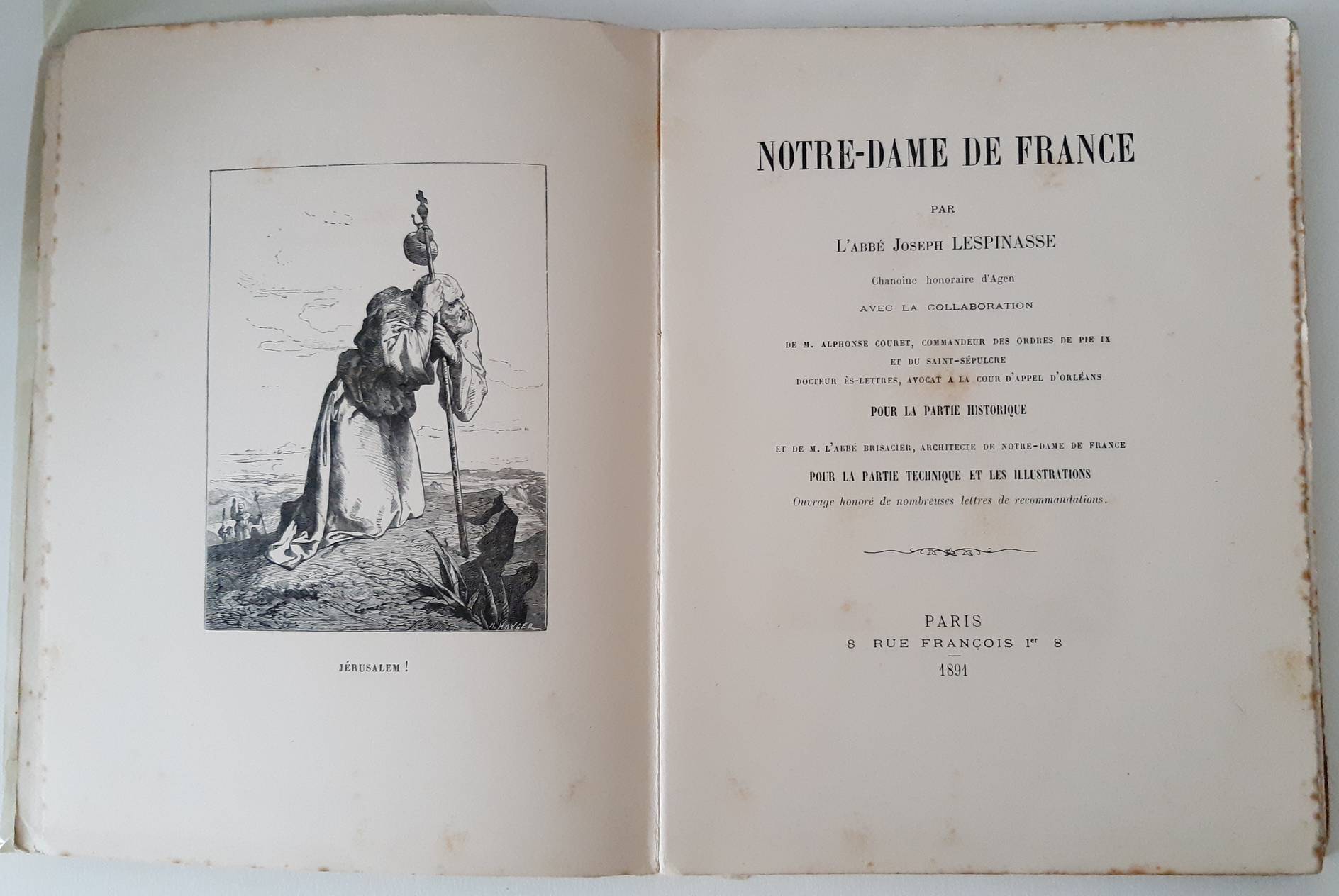 LESPINASSE, JOSEPH. Notre-Dame de France à Jérusalem.