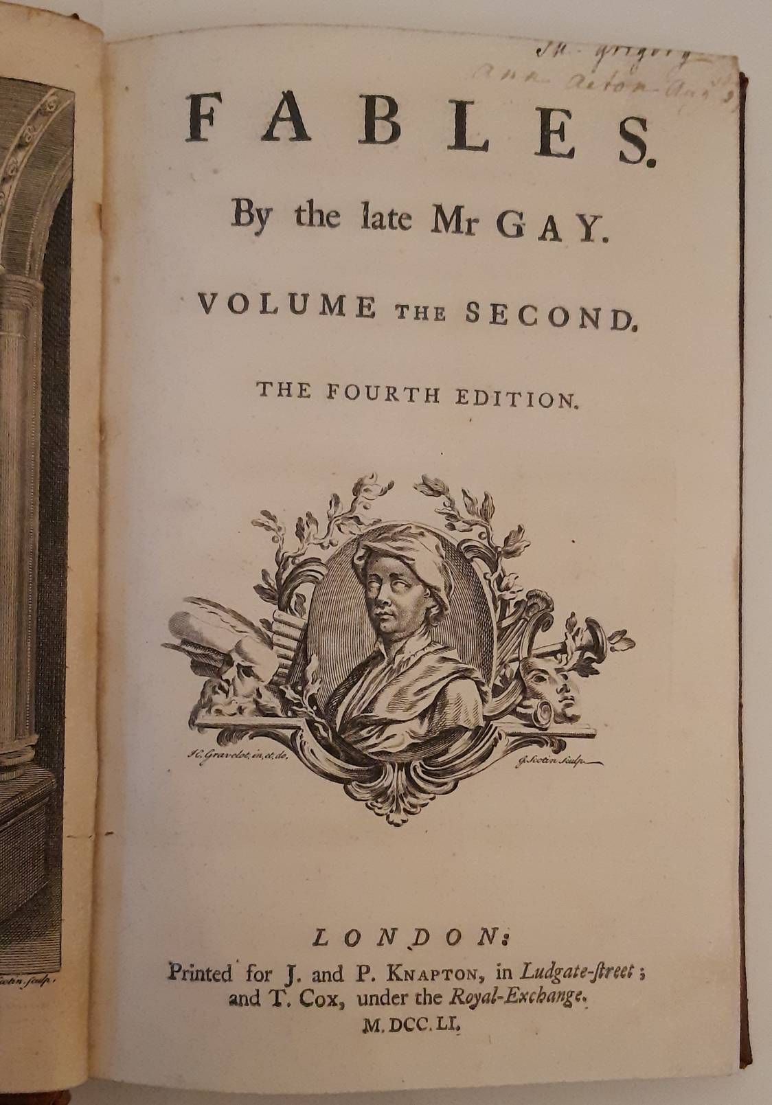 GAY, JOHN (1685-1732). Fables. By the late Mr. Gay. The Fourth Edition. 2 volumes.