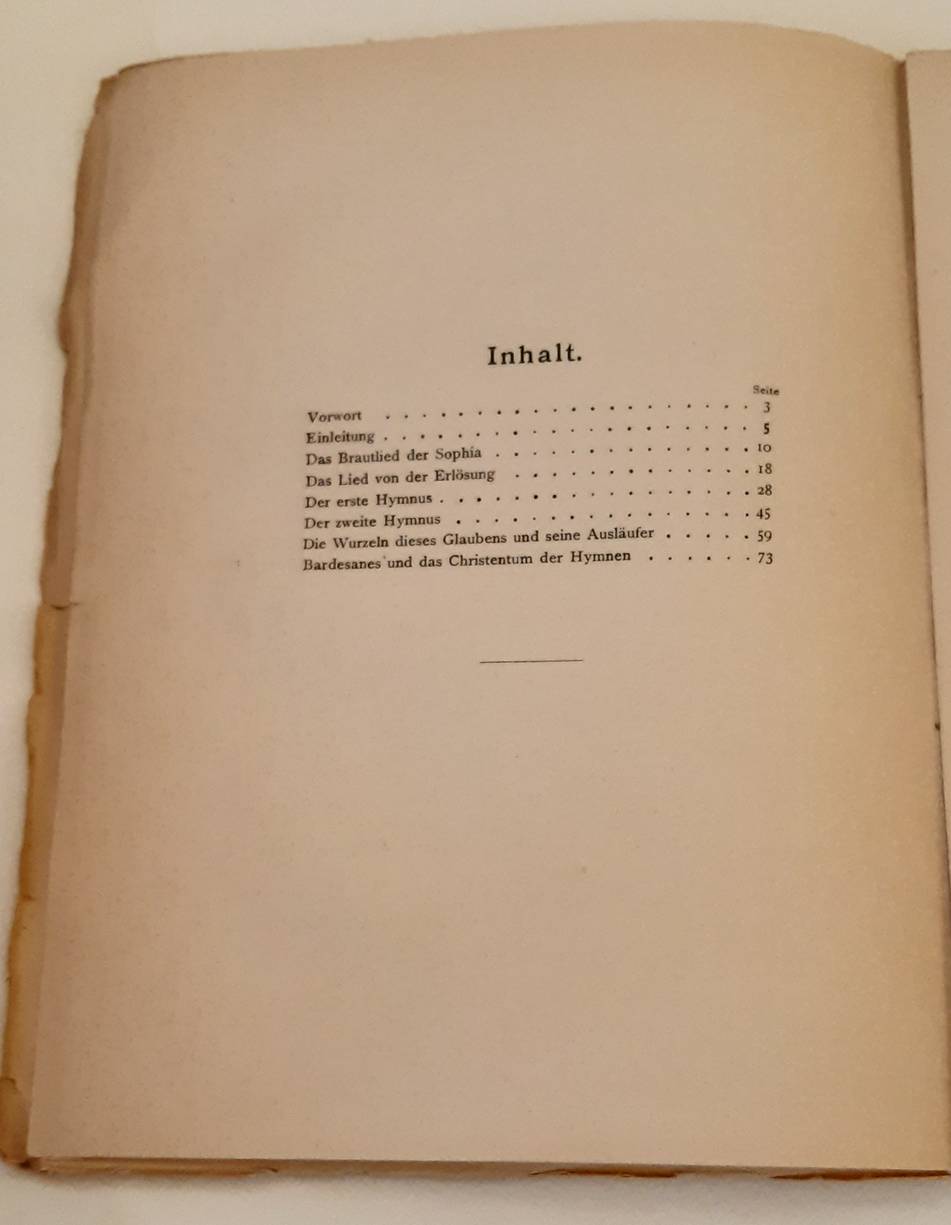 PREUSCHEN, ERWIN. Zwei gnostische Hymnen. Mit Text und Übersetzung.