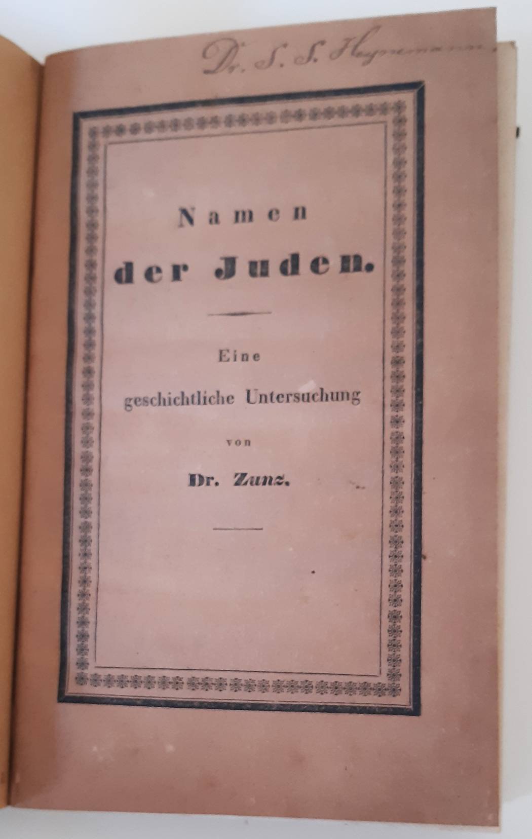 ZUNZ, LEOPOLD. Namen der Juden.